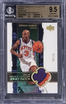 2003-04 UD "Exquisite Collection"  Patch Parallel #27P Stephon Marbury Patch Card (#08/10) - BGS GEM MINT 9.5
